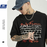 Men's Spring and Summer Retro Rock Large Size Sports Casual Short-Sleeved T-shirt Men Top