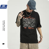 Men's Spring and Summer Retro Rock Large Size Sports Casual Short-Sleeved T-shirt Men Top