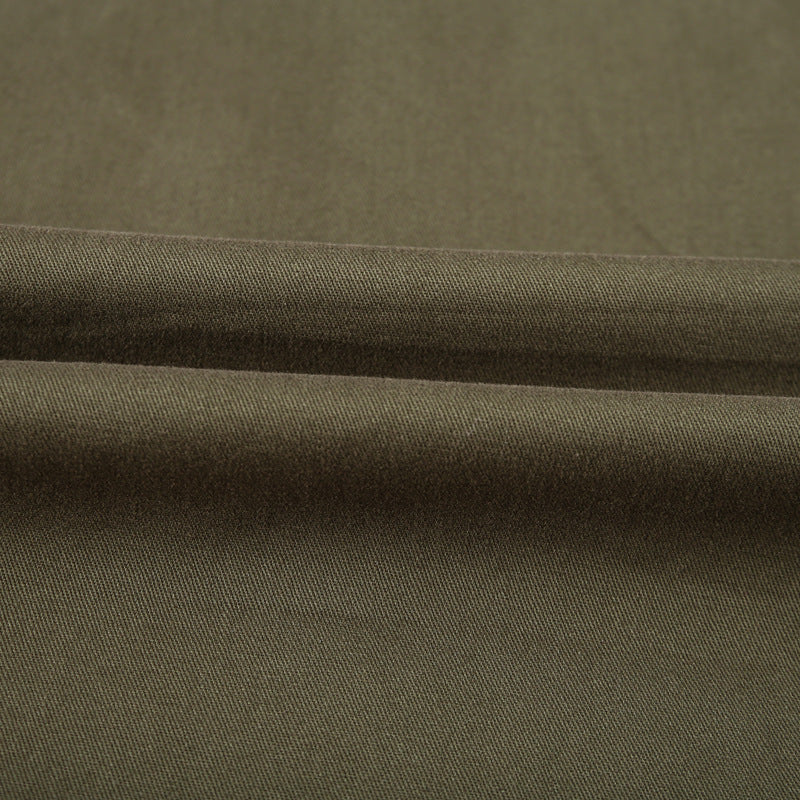 Military Pure Color Pocket Men Long Sleeve Slim Fit Shirt Pilot Cotton Shirt Air Force Shirt Spring and Autumn Men's Overalls Long Sleeve Shirt Men's plus Size Casual Shirt Men