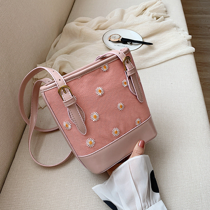 Shoulder Bag Versatile Handheld Small chrysanthemum print bag