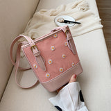 Shoulder Bag Versatile Handheld Small chrysanthemum print bag