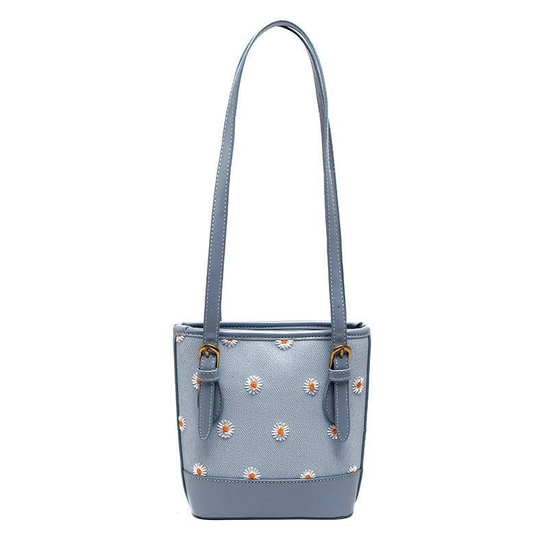 Shoulder Bag Versatile Handheld Small chrysanthemum print bag