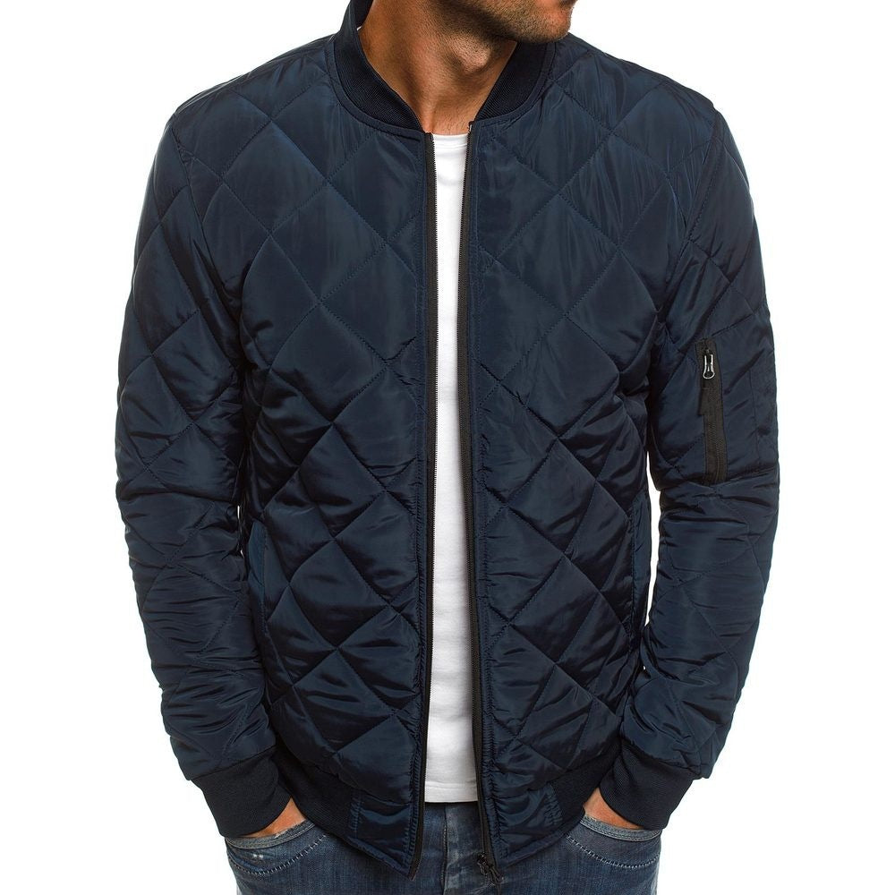 Men's Cotton-Padded Clothes Winter Solid Color Jacket Men's Fashion Cotton-Padded Jacket Men Winter Outfit