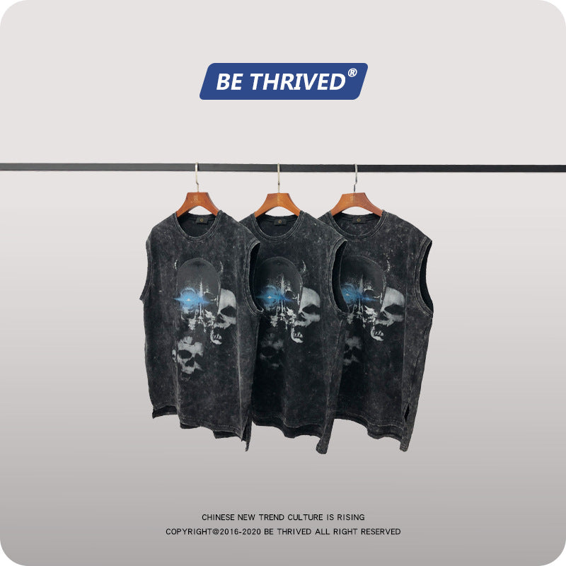 Men's Summer plus Size Casual Sports Loose Vest T-shirt Men's Men Top