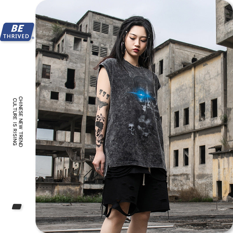 Men's Summer plus Size Casual Sports Loose Vest T-shirt Men's Men Top