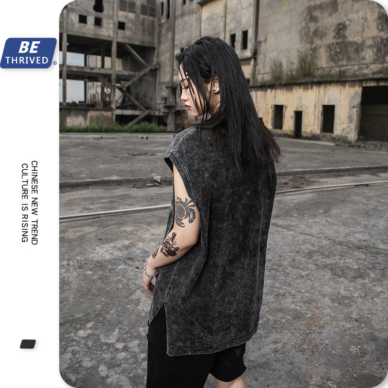 Men's Summer plus Size Casual Sports Loose Vest T-shirt Men's Men Top