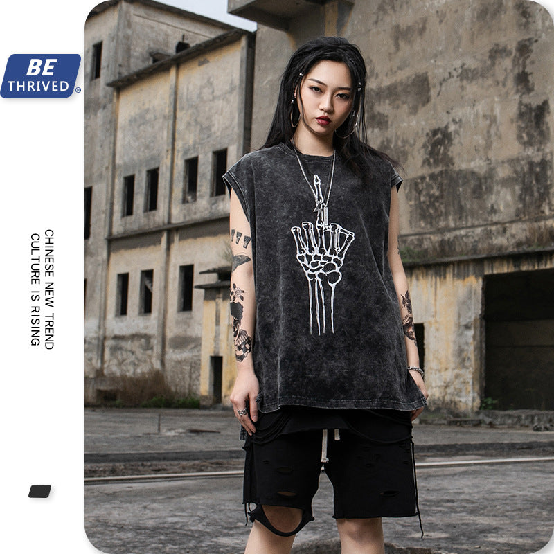 Men's Summer Loose Vest Large Size Loose Leisure Sports T-shirt Men's Men's Top