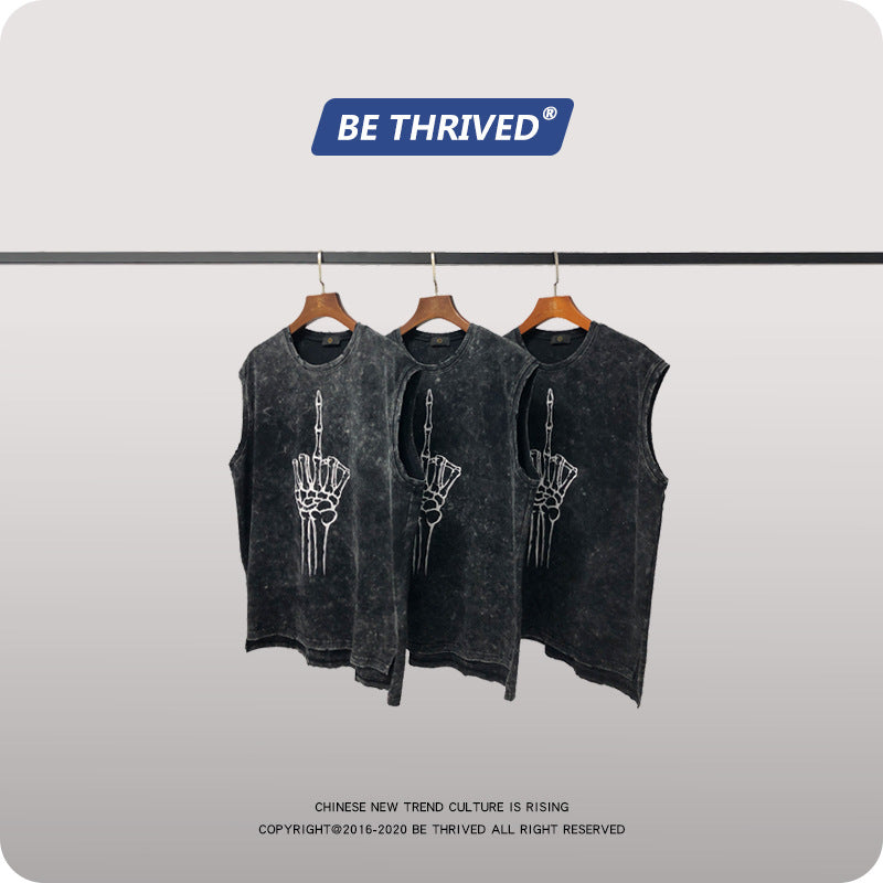 Men's Summer Loose Vest Large Size Loose Leisure Sports T-shirt Men's Men's Top