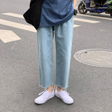 Summer Jeans Men's Large Size Retro Sports Baggy Straight Trousers Casual Pants Trousers Men's Jeans