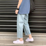 Summer Jeans Men's Large Size Retro Sports Baggy Straight Trousers Casual Pants Trousers Men's Jeans