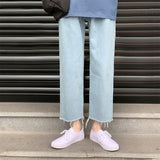 Summer Jeans Men's Large Size Retro Sports Baggy Straight Trousers Casual Pants Trousers Men's Jeans