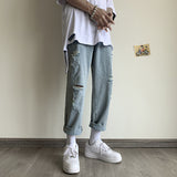 Summer plus Size Retro Sports Jeans Men's Casual Trousers Men's Jeans