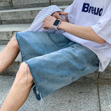 Summer Straight Denim Shorts Loose plus Size Retro Sports Trousers Casual Pants Men Jeans