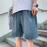 Summer Straight Denim Shorts Loose plus Size Retro Sports Trousers Casual Pants Men Jeans