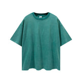 Men's Summer Solid Color Short-Sleeved T-shirt Men's Large Size Loose Retro Sports Top Men's Top