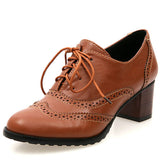 Coachella Festival Boots Mid-Heeled Ankle Boots plus Size Single-Layer Boots Front Lace-up Retro Women's Shoes