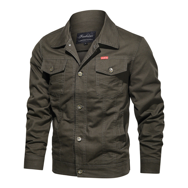 Men's Outdoor Windproof Coat Men's Casual Jacket Casual Large Size Air Force Turn-down Collar Coat Men