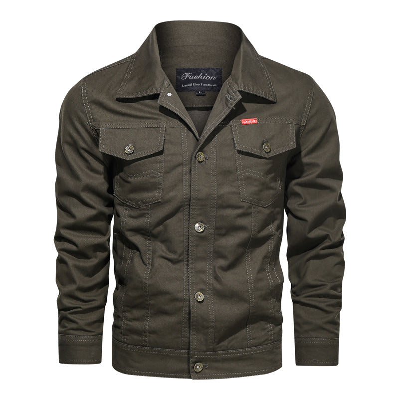 Men's Outdoor Windproof Coat Men's Casual Jacket Casual Large Size Air Force Turn-down Collar Coat Men