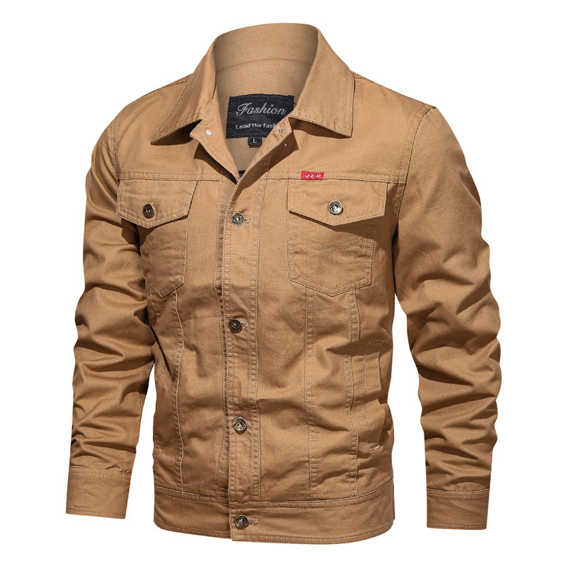 Men's Outdoor Windproof Coat Men's Casual Jacket Casual Large Size Air Force Turn-down Collar Coat Men