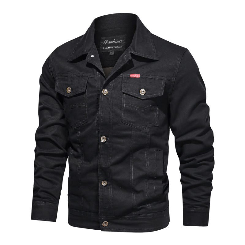Men's Outdoor Windproof Coat Men's Casual Jacket Casual Large Size Air Force Turn-down Collar Coat Men