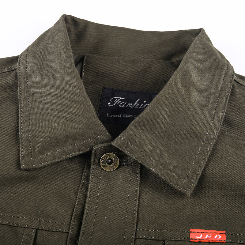 Men's Outdoor Windproof Coat Men's Casual Jacket Casual Large Size Air Force Turn-down Collar Coat Men