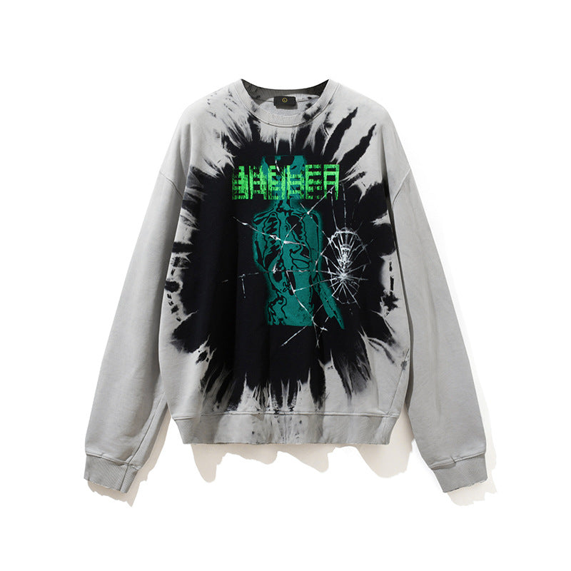 Men's Autumn Winter Coat plus Size Loose Retro Sports round Neck Sweater Men Top