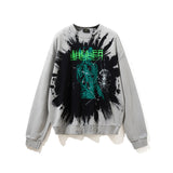 Men's Autumn Winter Coat plus Size Loose Retro Sports round Neck Sweater Men Top