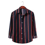 Men's Striped Long Sleeve Sports Youth Fashion Trends Casual Men Shirt