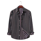 Men's Striped Long Sleeve Sports Youth Fashion Trends Casual Men Shirt