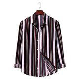 Men's Striped Long Sleeve Sports Youth Fashion Trends Casual Men Shirt