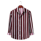 Men's Striped Long Sleeve Sports Youth Fashion Trends Casual Men Shirt