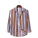 Men's Striped Long Sleeve Sports Youth Fashion Trends Casual Men Shirt