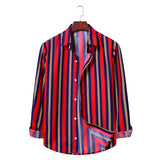 Men's Striped Long Sleeve Sports Youth Fashion Trends Casual Men Shirt