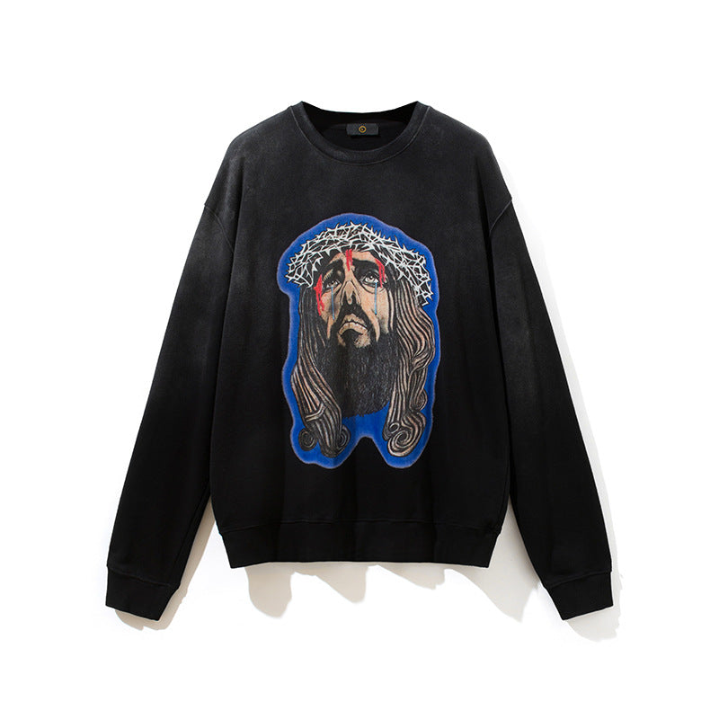 Men's Fall plus Size Retro Sports Coat Top Long Sleeve Crew Neck Sweater Men Top