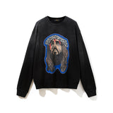 Men's Fall plus Size Retro Sports Coat Top Long Sleeve Crew Neck Sweater Men Top