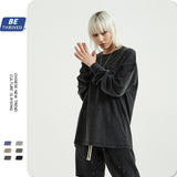 Men's Autumn and Winter Vest Retro plus Size Sports Loose Long Sleeve T-shirt Men Top