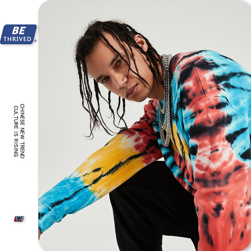 Men's Clothing Fall plus Size Retro Sports Men's Clothing Casual Sweatshirt Infmen Top