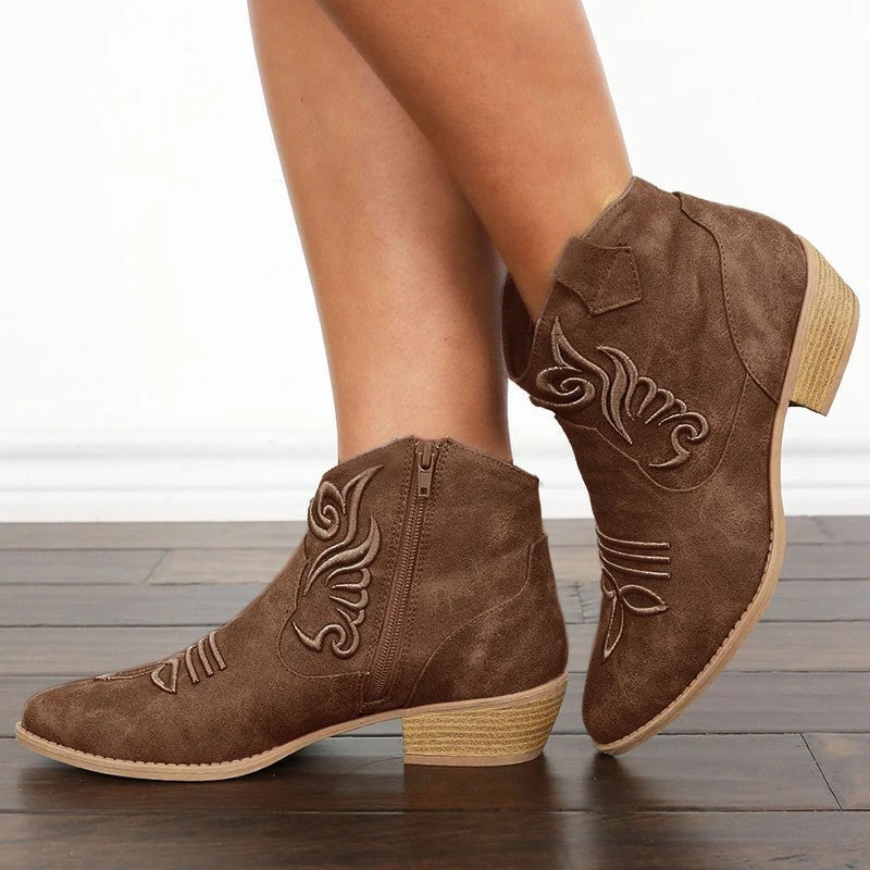 Coachella Ankle Boots Short Autumn and Winter Embroidery Dr. Martens Boots