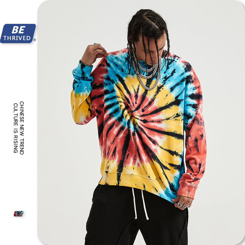 Men's Clothing Fall plus Size Retro Sports Men's Clothing Casual Sweatshirt Infmen Top