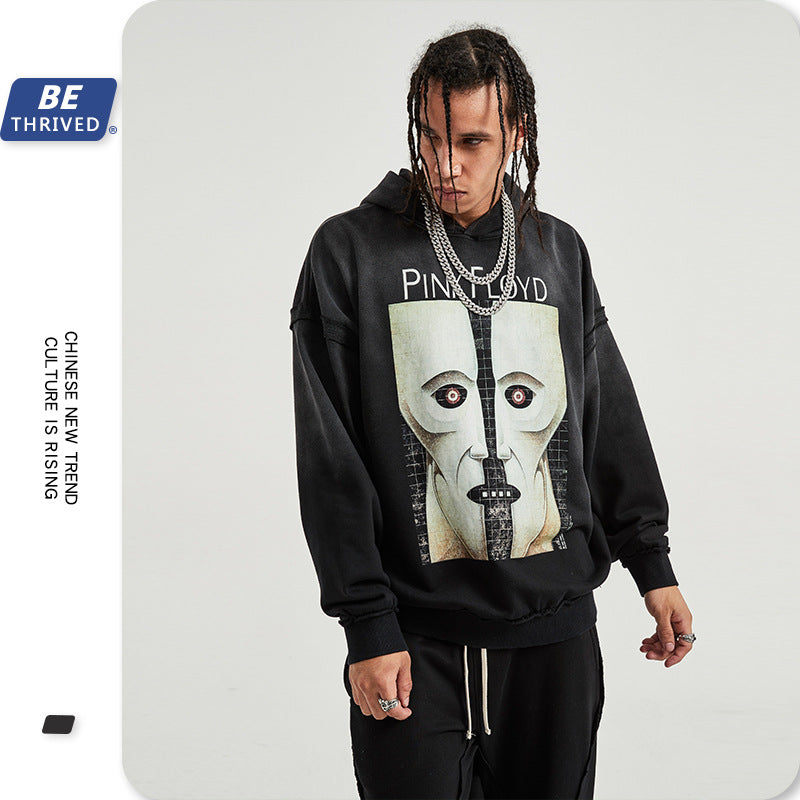 Men's Autumn Coat Retro plus Size Retro Sports Loose Sweater Men Top