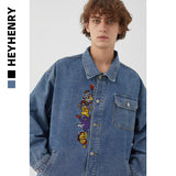 Denim Jacket Men's Fall plus Size Loose Casual Top Men Denim Jacket