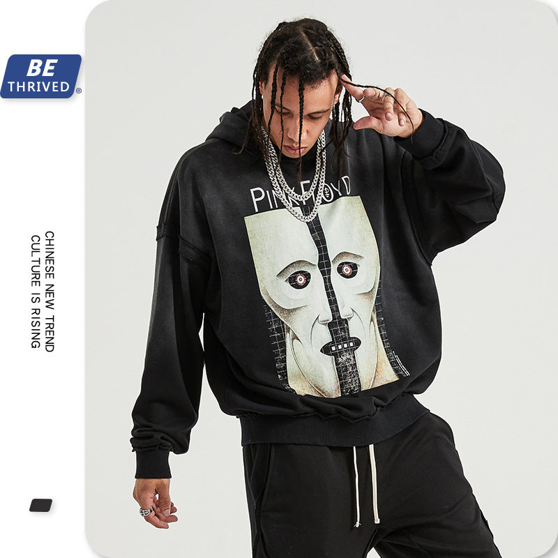 Men's Autumn Coat Retro plus Size Retro Sports Loose Sweater Men Top