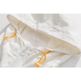 Men's Spring Creative Printing Jacket Men's plus Size Retro Sports Hooded White Top Student Men Coat