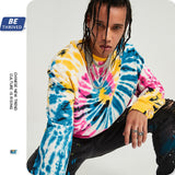 Men's Autumn and Winter plus Size Retro Sports Baggy Coat round Neck Long Sleeve Top Men's Sweater Men Top