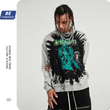 Men's Autumn Winter Coat plus Size Loose Retro Sports round Neck Sweater Men Top