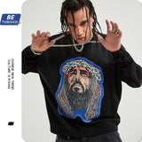 Men's Fall plus Size Retro Sports Coat Top Long Sleeve Crew Neck Sweater Men Top