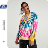 Men's Autumn and Winter plus Size Retro Sports Baggy Coat round Neck Long Sleeve Top Men's Sweater Men Top