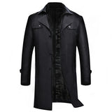 Men's Leather Coat Business Casual Lapel Men's Leather Coat Men Pu Jakcet