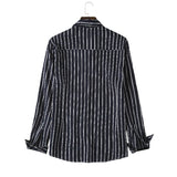 Men's Autumn Men's Contrast Color Striped Cotton and Linen Ribbon Breathable Long Sleeves Shirt Men Winter Outfit