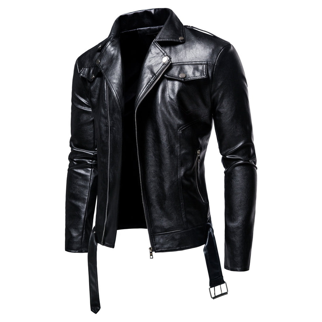 Men's plus Size Retro Sports Fall Lapels Motorcycle Leather Coat Leather Jacket Coat Men Coat Men Winter Outfit